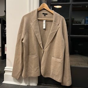 J Crew Camille Shrunken Sweater Blazer Light Heather brown XL